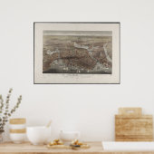 Poster Boston City View 1873 (Cuisine)