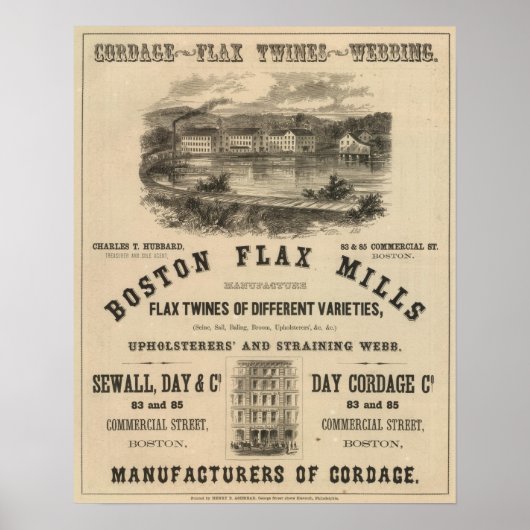Poster Boston Flax Mills (Devant)