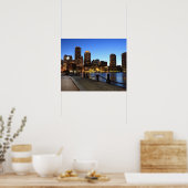 Poster Boston Harbour et skyline. Boston est l'un des 6 (Cuisine)