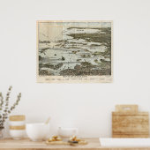 Poster Boston Harbour MA 1920 Antique Panoramic Maps (Cuisine)