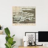 Poster Boston Harbour MA 1920 Antique Panoramic Maps (Bureau à domicile)