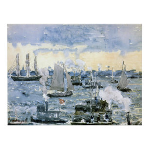 Poster Boston Harbour, peinture d'art,