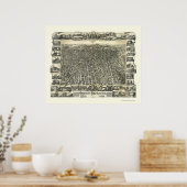 Poster Boston, MA Carte panoramique - 1888 (Cuisine)