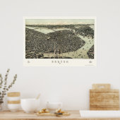 Poster Boston, MA Carte panoramique - 1899 (Cuisine)