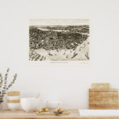 Poster Boston, MA Carte panoramique - 1905 (Cuisine)