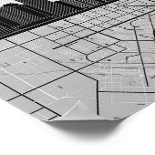 Poster Boston Massachusetts City Skyline avec carte (Coin)