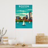 Poster Boston Massachusetts City Travel (Cuisine)