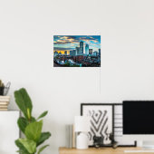 Poster Boston Massachusetts Downtown City Skyline Photo (Bureau à domicile)