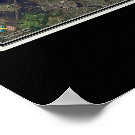 Poster Boston Massachusetts From Space Satellite Map (Coin)