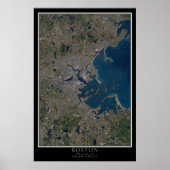 Poster Boston Massachusetts From Space Satellite Map (Devant)