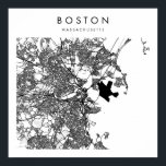 Poster Boston Massachusetts Minimal Moderne Street Map<br><div class="desc">Boston Massachusetts Minimal Moderne Street Map</div>