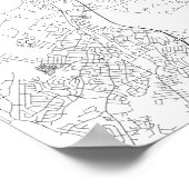 Poster Boston, Massachusetts (noir sur blanc) (Coin)