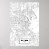 Poster Boston, Massachusetts (noir sur blanc) (Devant)