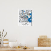 Poster Boston Massachusetts USA Travel City Map (Cuisine)
