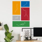 Poster Boston - Palettes de transport en commun (Bureau à domicile)