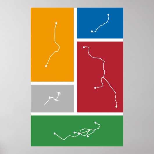 Poster Boston - Palettes de transport en commun (Devant)