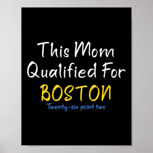 Poster Boston Qualifié Maman drôle Course d'entraînement