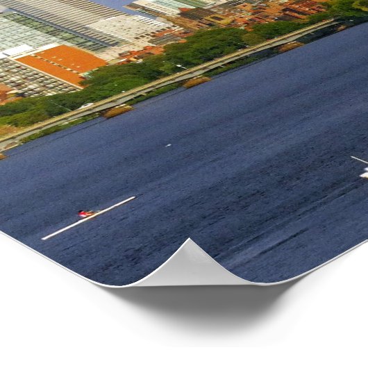 Poster Boston Skyline et Charles River (Coin)