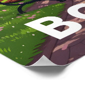 Poster Boston skyline sous fleurs de cerisiers en fleurs (Coin)