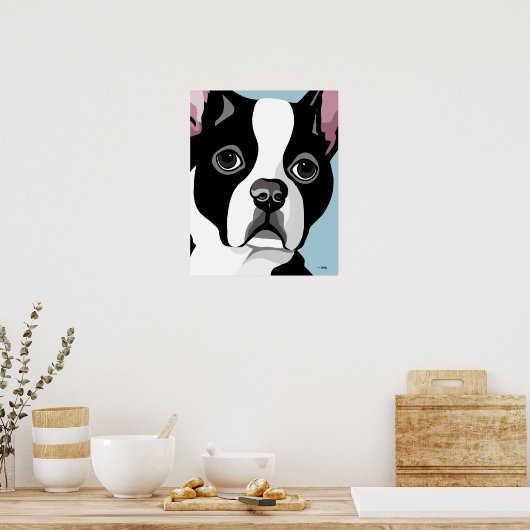 Poster Boston Terrier Art (Cuisine)