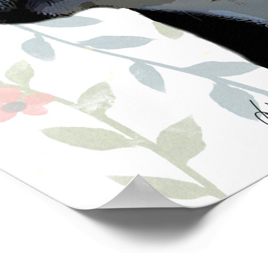 Poster Boston Terrier avec Rose sur Head (Coin)