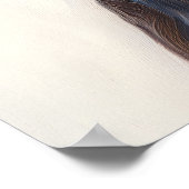 Poster Boston Terrier dans une couronne de fleurs violett (Coin)