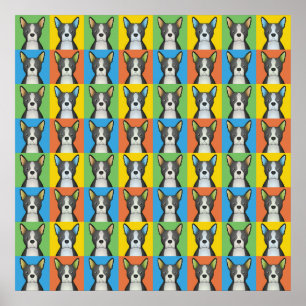 Poster Boston Terrier Dog Dessin-Art pop