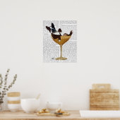 Poster Boston Terrier en verre à cocktail (Cuisine)