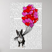 Poster Boston Terrier Et Ballons (Devant)