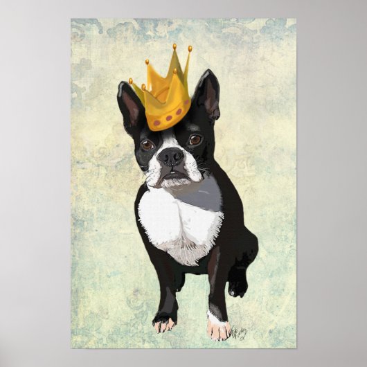 Poster Boston Terrier et Crown (Devant)
