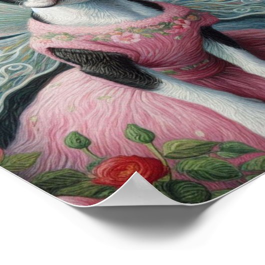 Poster Boston Terrier Fairy in the Flower Garden (Coin)