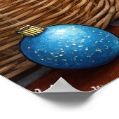 Poster Boston Terrier Fireplace with Christmas Lights (Coin)