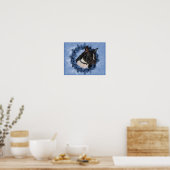 Poster Boston Terrier Fleurs Chien Art peinture photo (Cuisine)