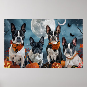 Poster boston terrier Halloween Éffrayant