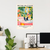 Poster Boston Terrier in Bathtub Art Print Matisse Style (Bureau à domicile)