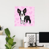 Poster Boston Terrier Love (Bureau à domicile)