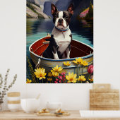 Poster Boston Terrier on a Paddle: A Scenic Adventure (Cuisine)