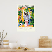 Poster Boston Terrier on a Toilet Art - Funny Bathroom (Cuisine)