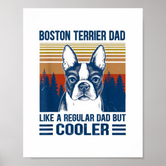 Poster Boston Terrier Papa Fête des pères