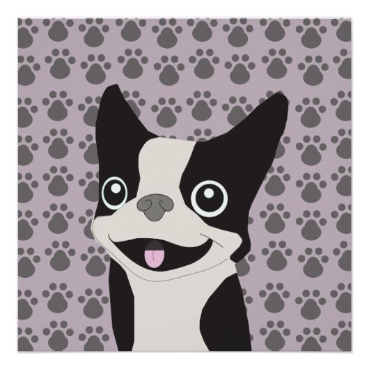 Poster Boston Terrier, Purple lavender (Devant)