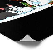 Poster Boston Terrier Snowman Christmas Tree Xmas Womens  (Coin)