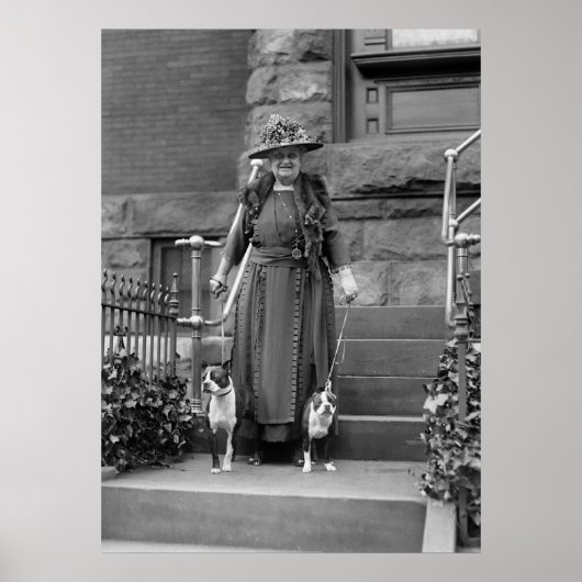 Poster Boston Terriers et mode des années 1920 (Devant)