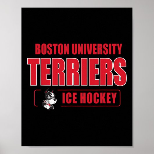 Poster Boston Terriers Icon Script Hockey sur glace - Neu (Devant)