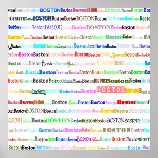 Poster Boston Text Design II (Devant)