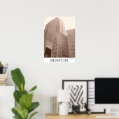Poster Boston - "Ville éclairée" (Bureau à domicile)