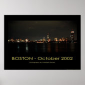 Poster Boston - Vue panoramique la nuit (Devant)