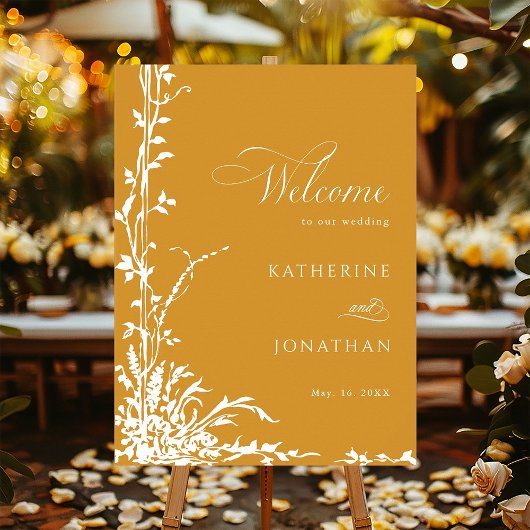 Poster Botanical Arch Garden Amber Wedding Welcome
