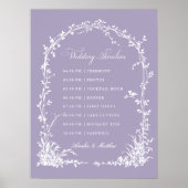 Poster Botanical Arch Garden Lavender Wedding Timeline (Devant)