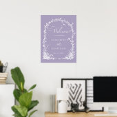 Poster  Botanical Arch Garden Lavender Wedding Welcome (Bureau à domicile)