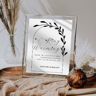 Poster Botanical Arch Rings Warming Wedding Sign